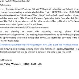 Announcements, 2015-11-05. ...