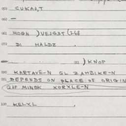 Eastern questionnaire, answ...