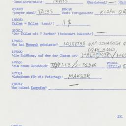 Western questionnaire, answ...