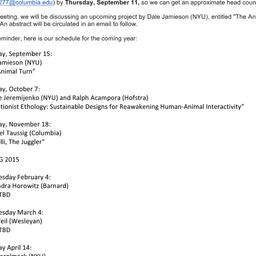 Announcements, 2014-09-15. ...