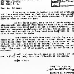 Letter from Herbert R. Nort...