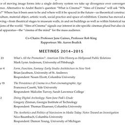 Schedules, Sites of Cinema,...