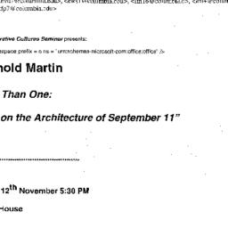 Announcements, 2001-11-12. ...