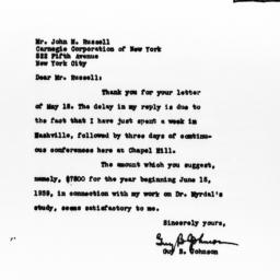 Letter from Guy B. Johnson ...