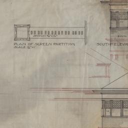 Plan, south, west elevation...