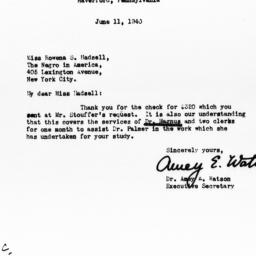 Letter from Amey E. Watson ...