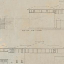Street, lake elevations