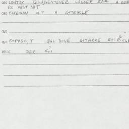 Eastern questionnaire, answ...