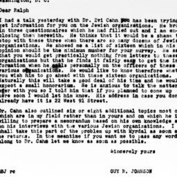 Letter from Guy B. Johnson ...
