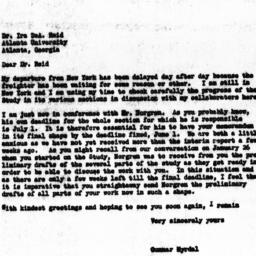 Letter from Gunnar Myrdal t...