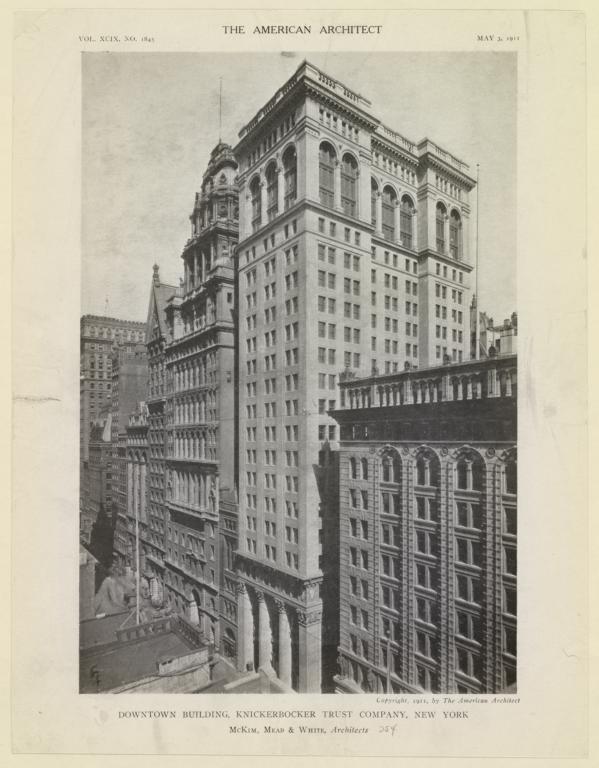 Downtown building, Knickerbocker Trust Company, New York. McKim, Mead & White, Architects