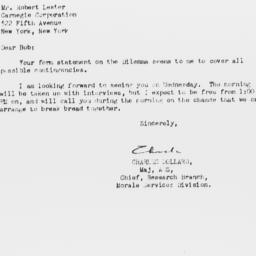 Letter from Charles Dollard...