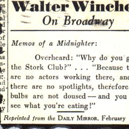 Walter Winchell on Broadway...