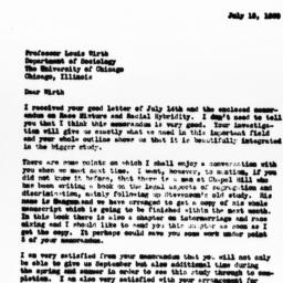 Letter from Gunnar Myrdal t...