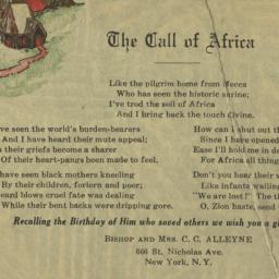 The Call of Africa, undated...
