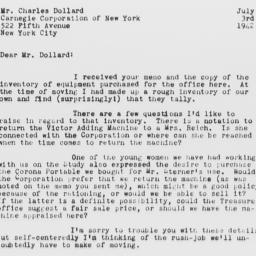 Letter from Ruth Moulik to ...