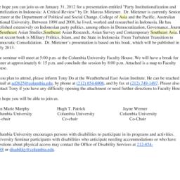 Announcements, 2013-01-31. ...