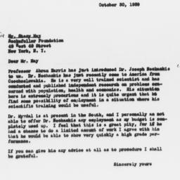 Letter from Dorothy Swaine ...