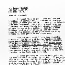 Letter from Lyonel C. Flora...