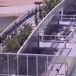 Aerial view, pedestrians on...