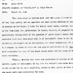 Memorandum from Louis Wirth...