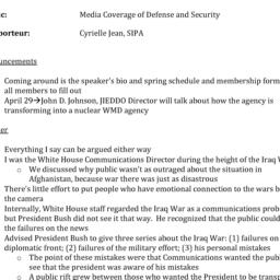 Minutes, 2014-04-22. Defens...