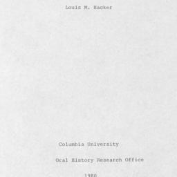 Reminiscences of Louis M. H...