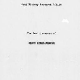 Reminiscences of Henry Brec...