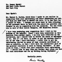 Letter from Louis Wirth to ...