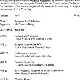 Schedules, Religion in Amer...