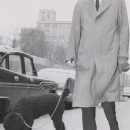 Reinhold Niebuhr with dog