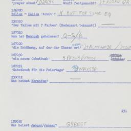 Western questionnaire, answ...