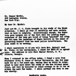 Letter from Arthur Raper to...