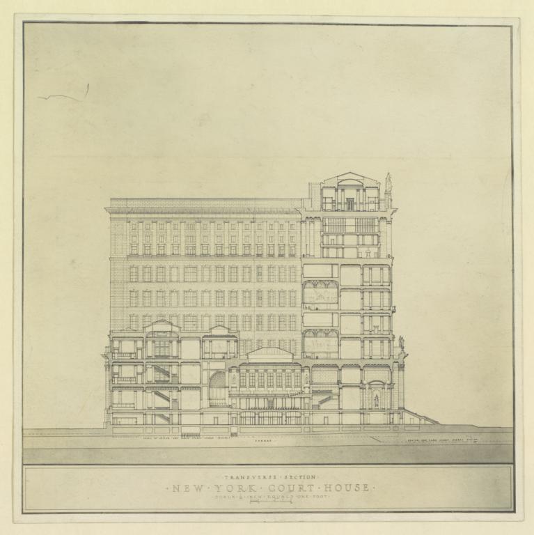 New York Court House. Transverse section