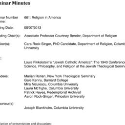 Minutes, 2013-05-07. Religi...