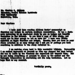 Letter from Gunnar Myrdal t...