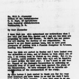Letter from Gunnar Myrdal A...
