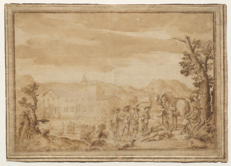 Landscape with Cavaliers before a Town
