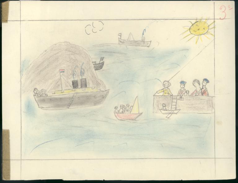 In This Drawing I Have Shown My Evacuation From San Sebastian To France.