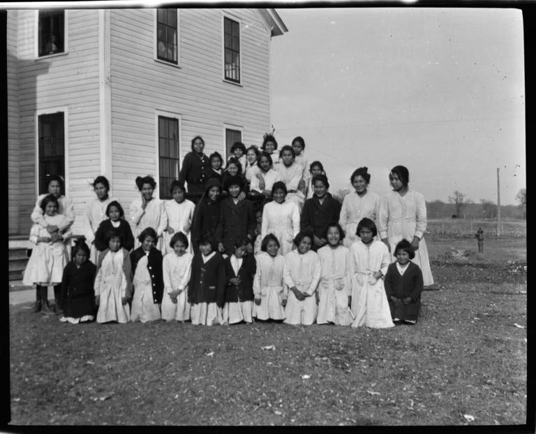 Children at the Cross Lake School, Red Lake Reservation, Minnesota