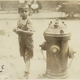 Boy near Fire Hydrant