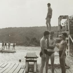Boys on Dock with Lifeguard...