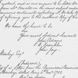 [Document, 1782 November 06]