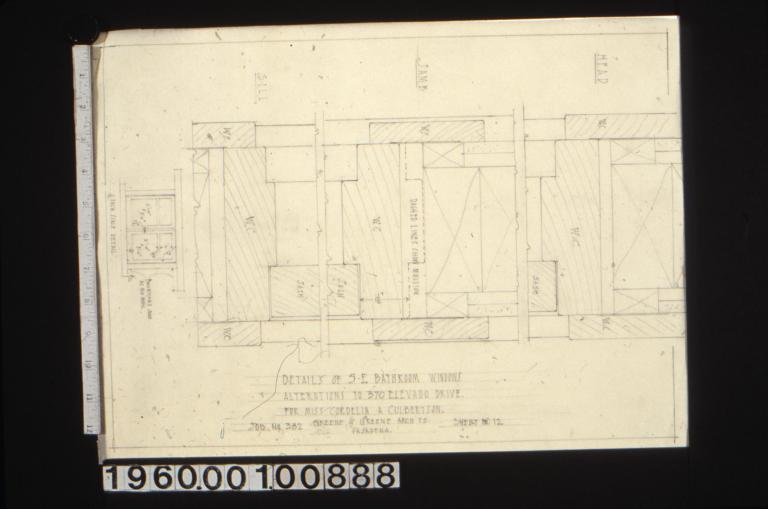 Details of S.E. bathroom windows : Sheet no. 12.