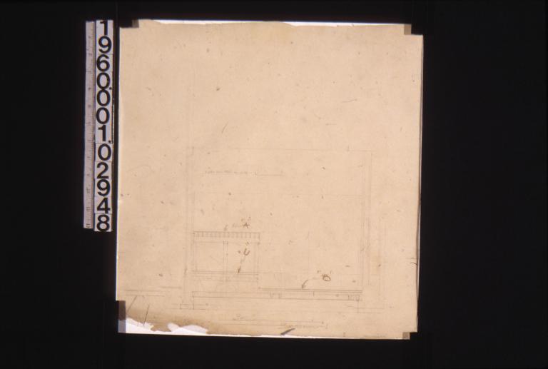Scheme #1 -- section through floors\, sketch of foundation