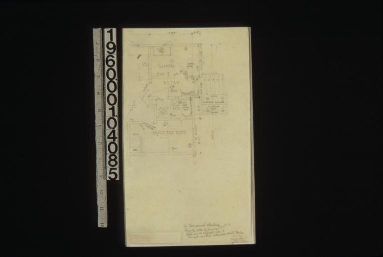 Copy of plan of first floor rear as laid out in original plan & changed as shown in revised sheet 3/21/27.
