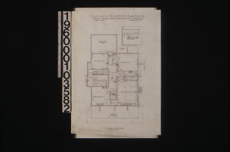 Second floor plan; plan of attic stairs : Sheet no. 3\,
