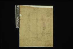 1 1/2 inch scale details -- sections through walls showing framing for doors and windows\, plan of door jamb; front elevation\, section A-B showing living rm. and pergola\, front and side elevations of dining room fire place\, front and side elevations of living rm. chimney.