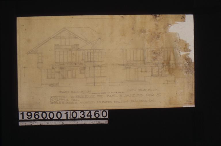 East elevation\, south elevation.