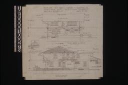 Front (north) elevation; west elevation with section at A-B and section at B : Sheet no. 4\,